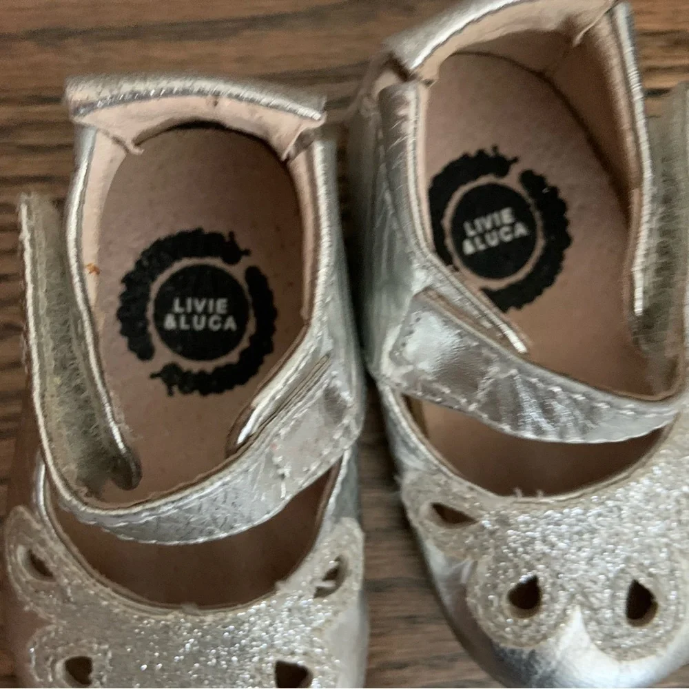 Livie and Luca Silver Baby Crib Shoes